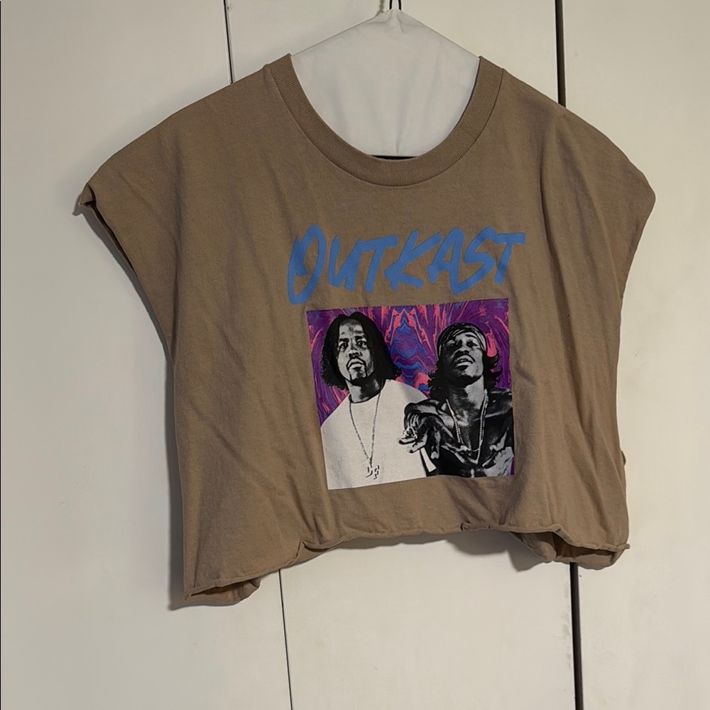 Brown Outkast Graphic Crop Top